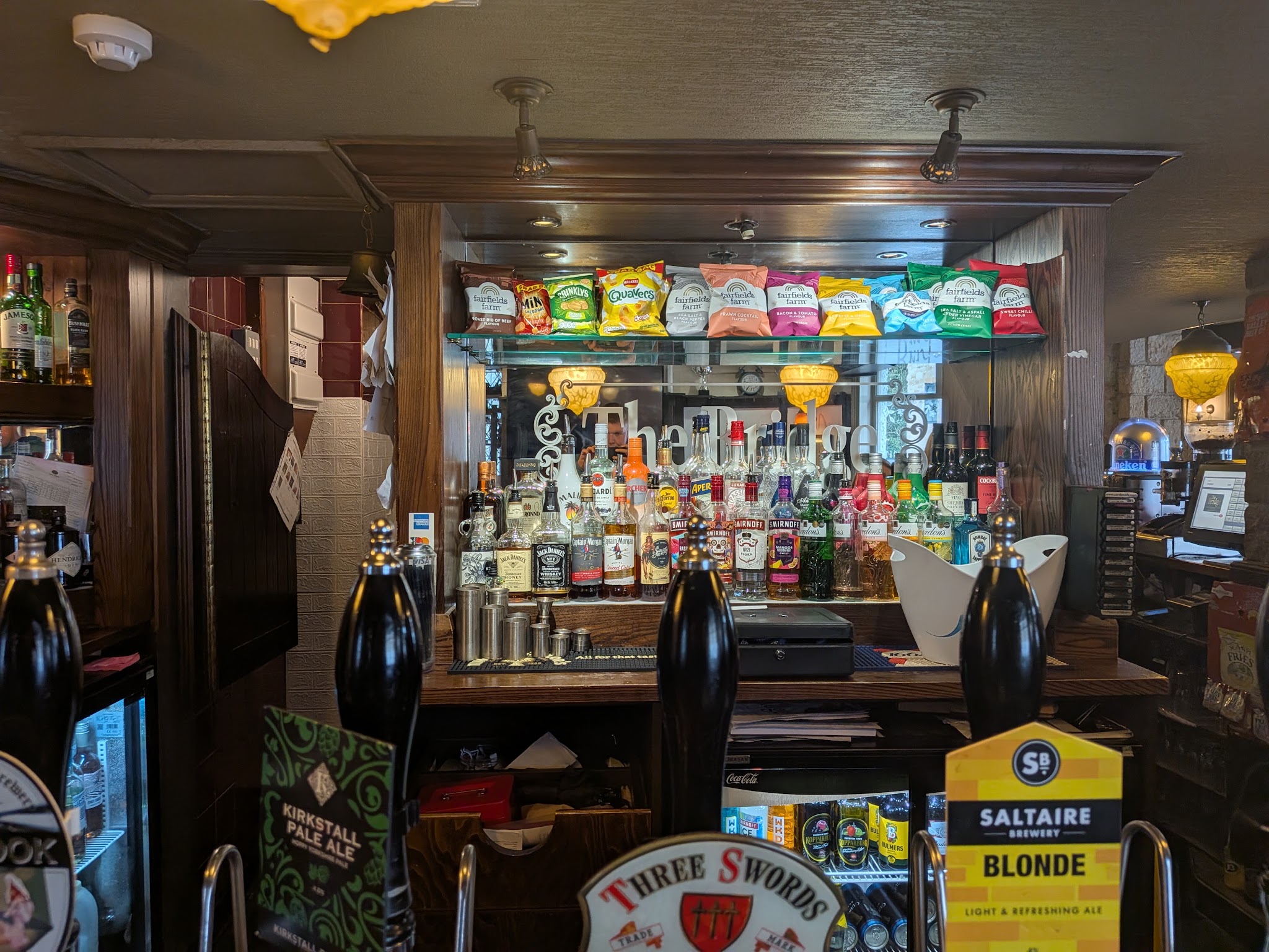 The Bridge's bar with hand-pulled ales